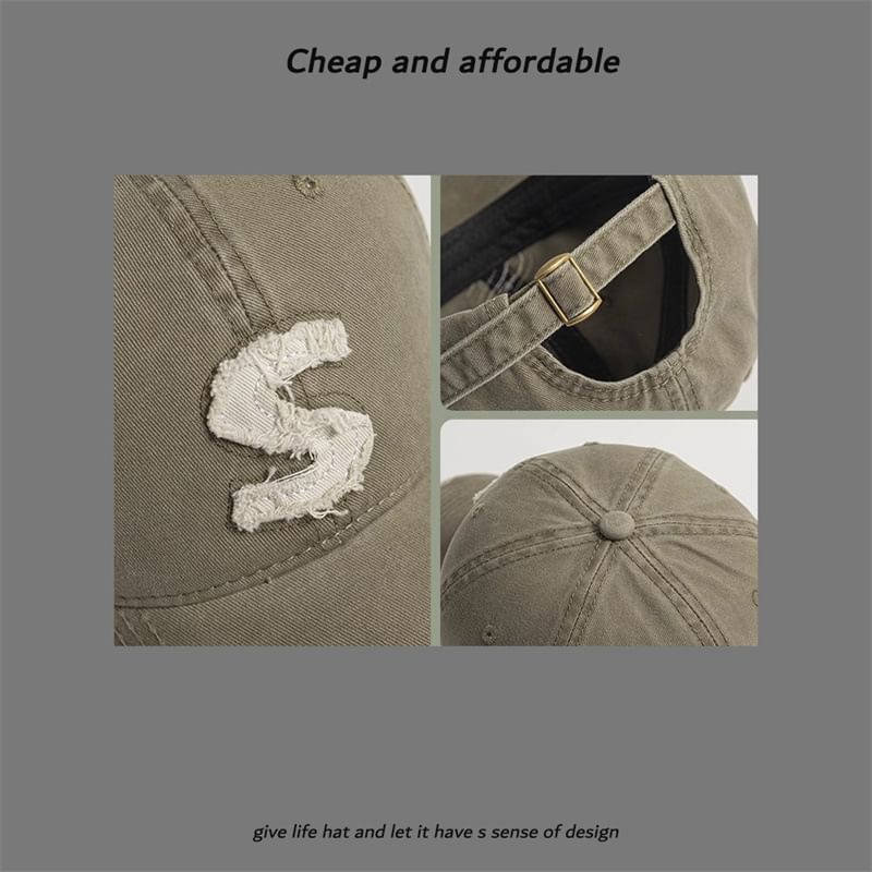Distressed Cap Applique Letter