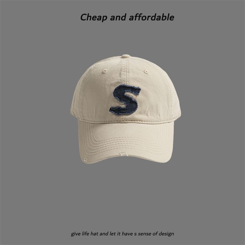 Distressed Cap Applique Letter