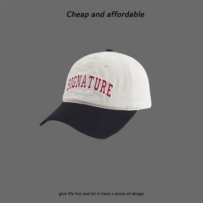 Letter Cap Embroidered Two-Tone