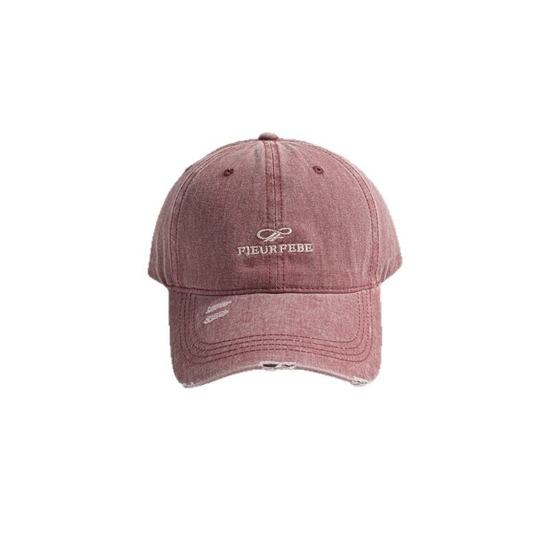 Cap Washed Embroidered Distressed Letter