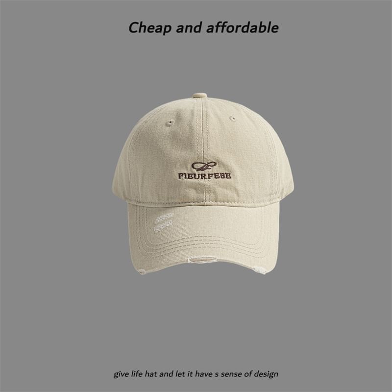 Cap Washed Embroidered Distressed Letter