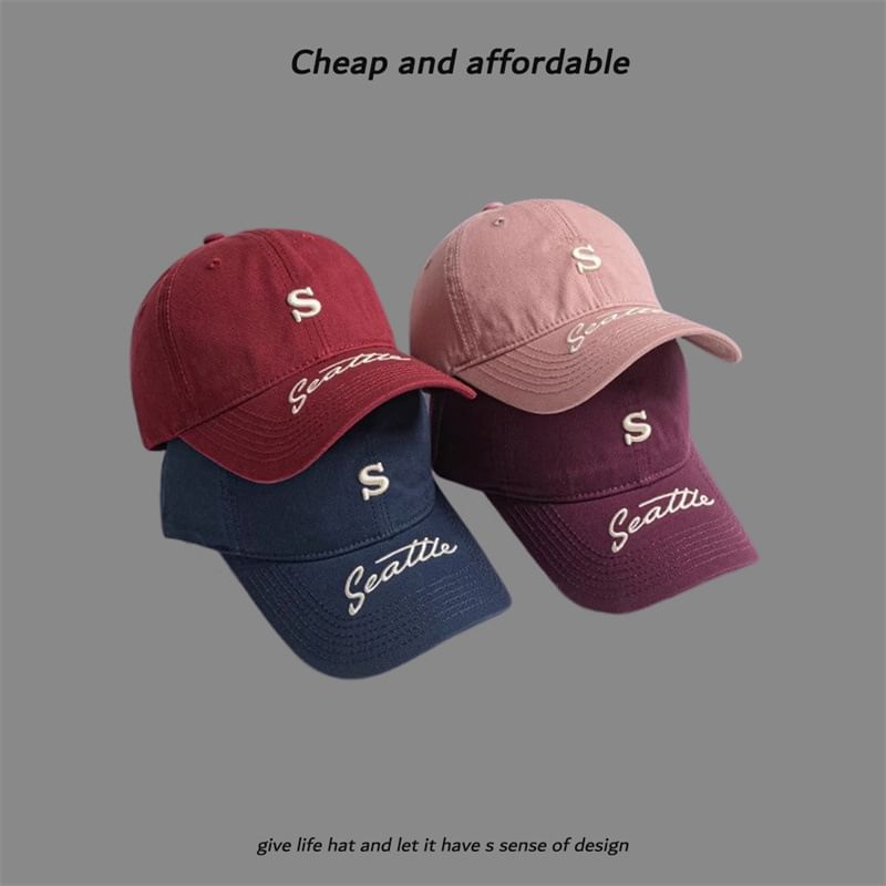 Letter Embroidered Cap