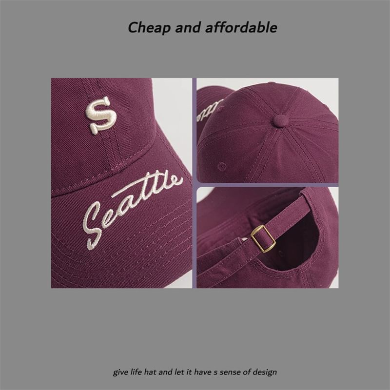 Letter Embroidered Cap