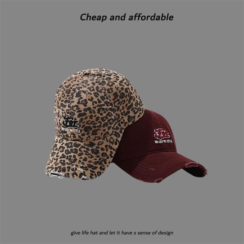 Distressed Embroidered Cap Letter