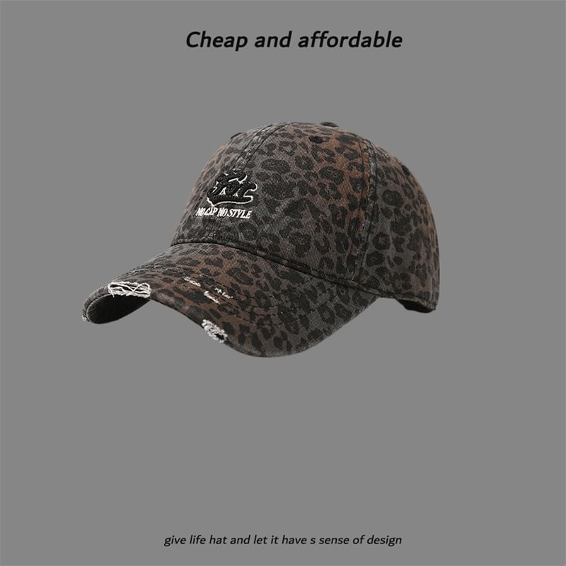 Distressed Embroidered Cap Letter