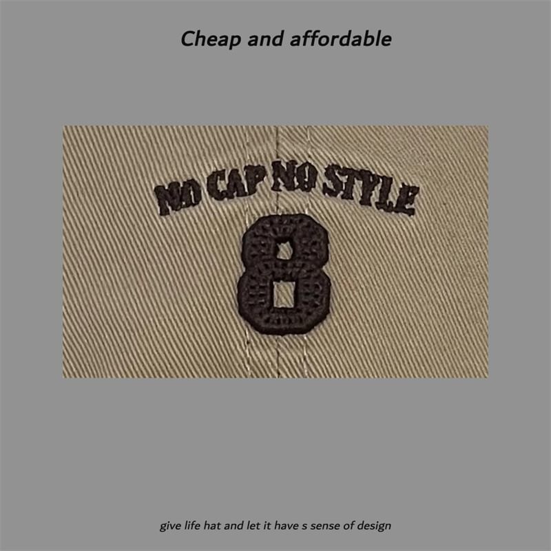 Distressed Washed Number Cap Embroidered