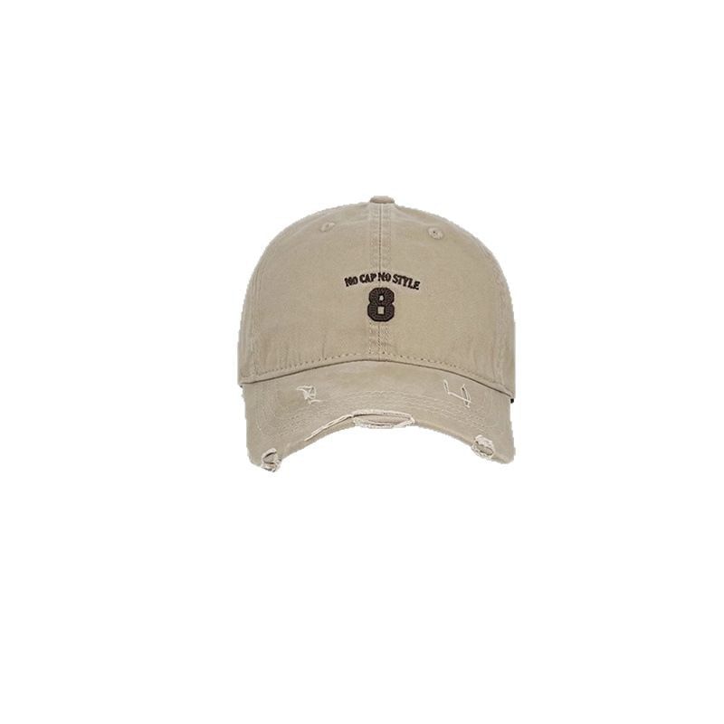 Distressed Washed Number Cap Embroidered
