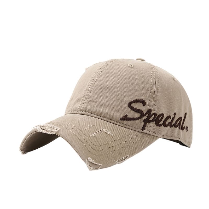 Letter Embroidered Cap Distressed