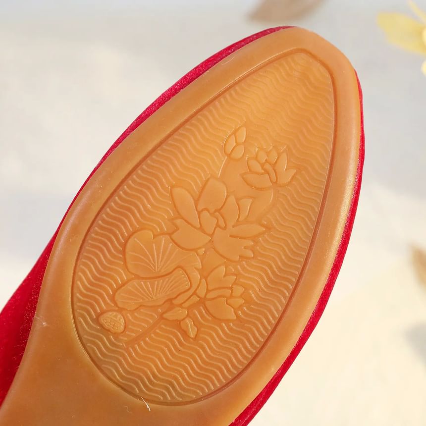 Mules Pearl Faux Embroidered