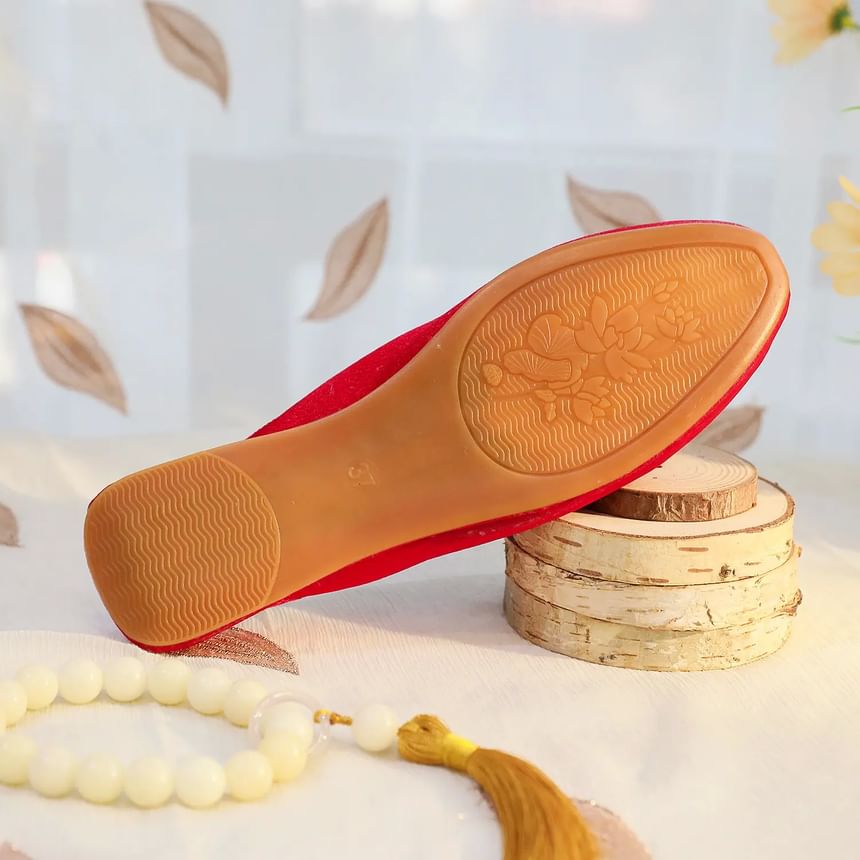 Mules Pearl Faux Embroidered