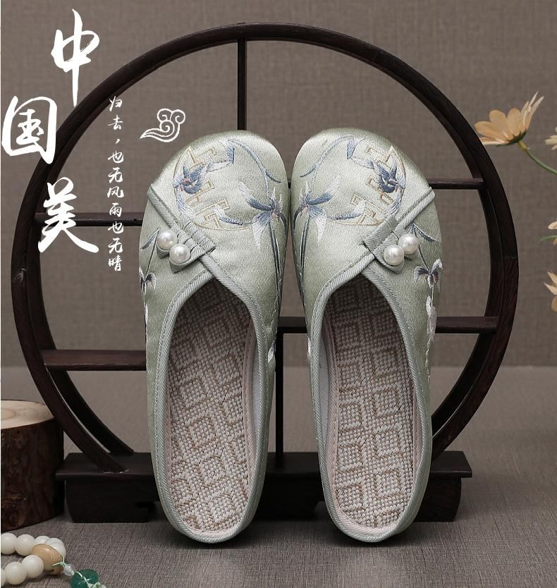 Beaded Mules Embroidered