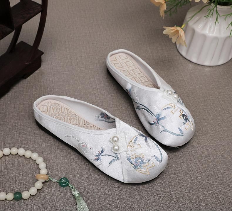 Beaded Mules Embroidered