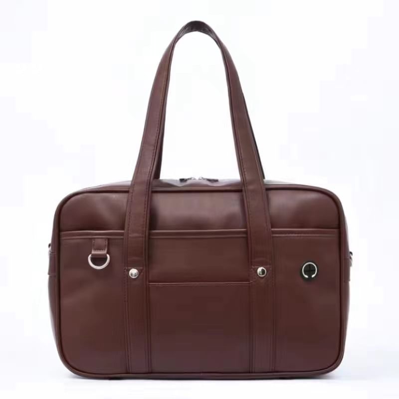 Tote Leather Faux Pocketed Bag