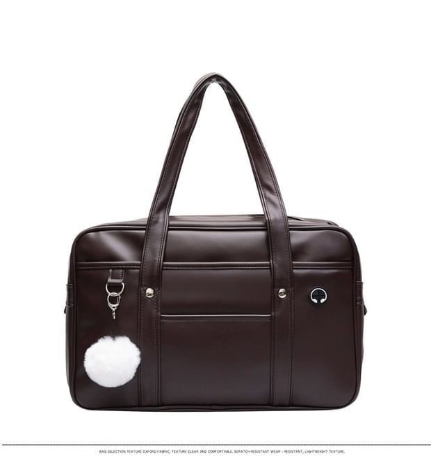Tote Leather Faux Pocketed Bag