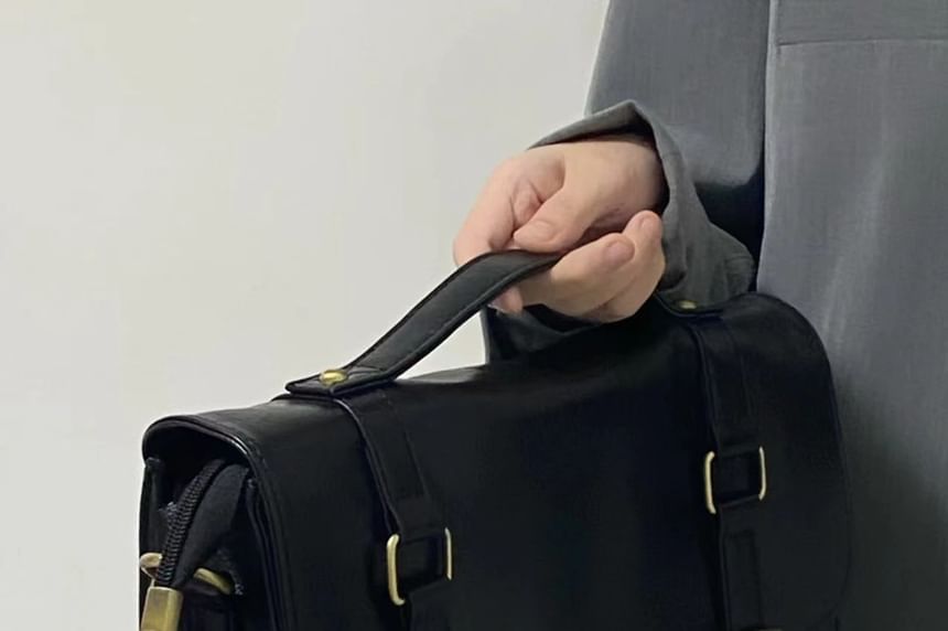 Bag Plain Faux Satchel Leather