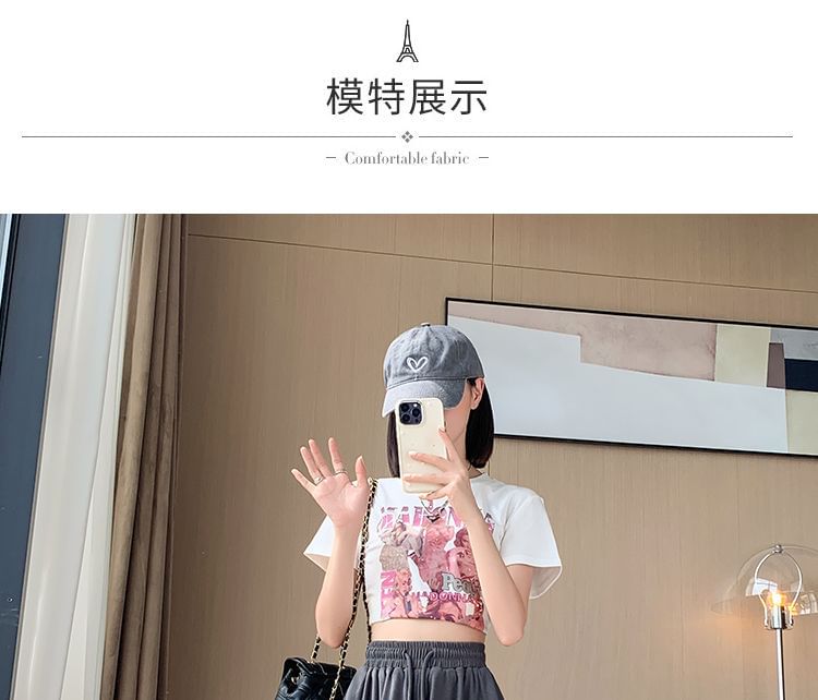 Shorts Waist Plain Drawstring Leg Wide