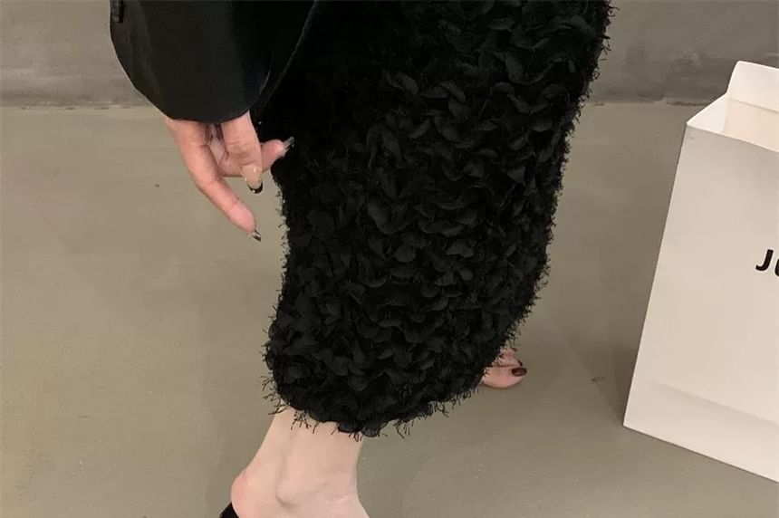 Pointed Heel High Toe Slide Sandals