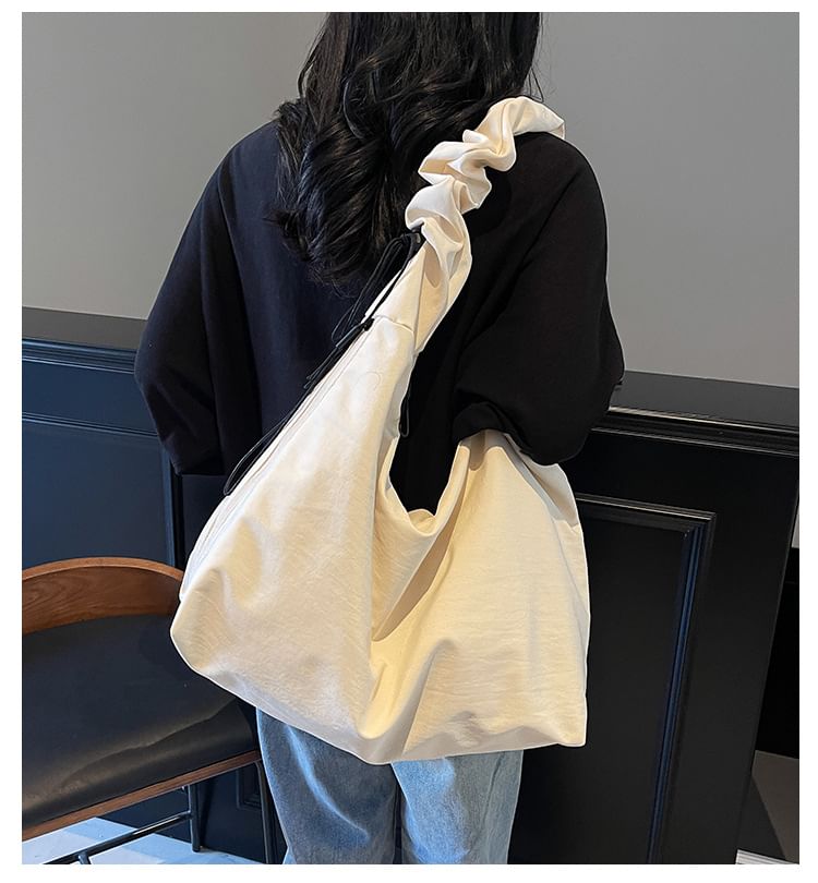 Ruched Plain Tote Bag