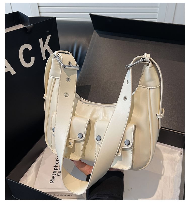 Faux Multi-Pocket Leather Bag Shoulder