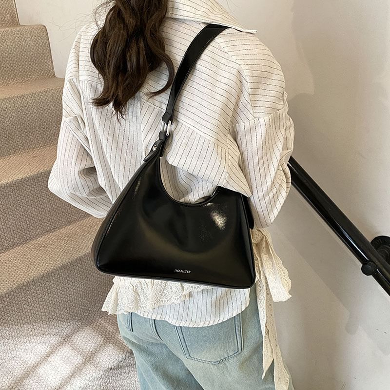 Leather Lettering Bag Tote Faux