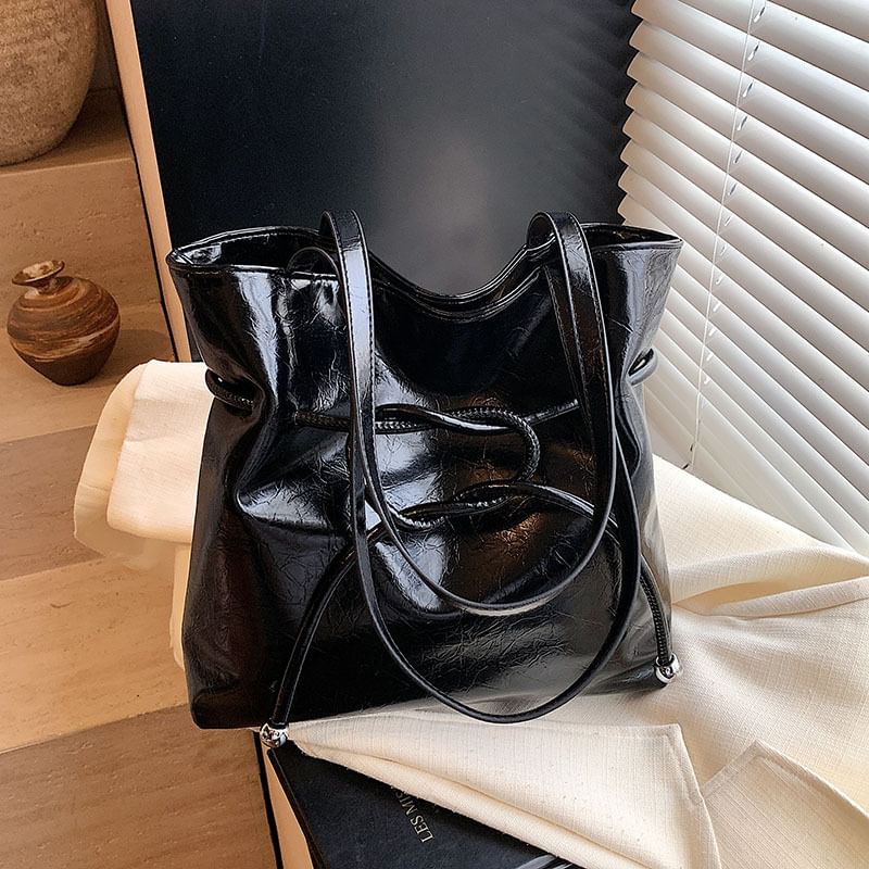 Knot Leather Faux Tote Bag