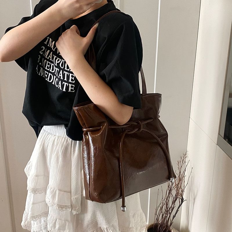 Knot Leather Faux Tote Bag