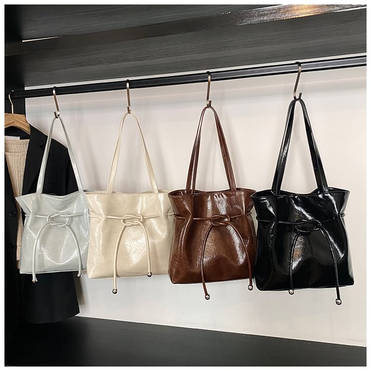 Knot Leather Faux Tote Bag