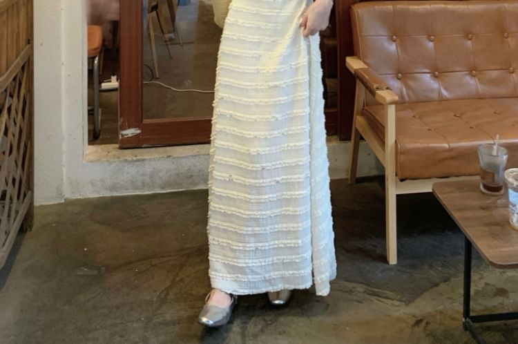 Striped V-Neck Maxi Sundress with Spaghetti Straps