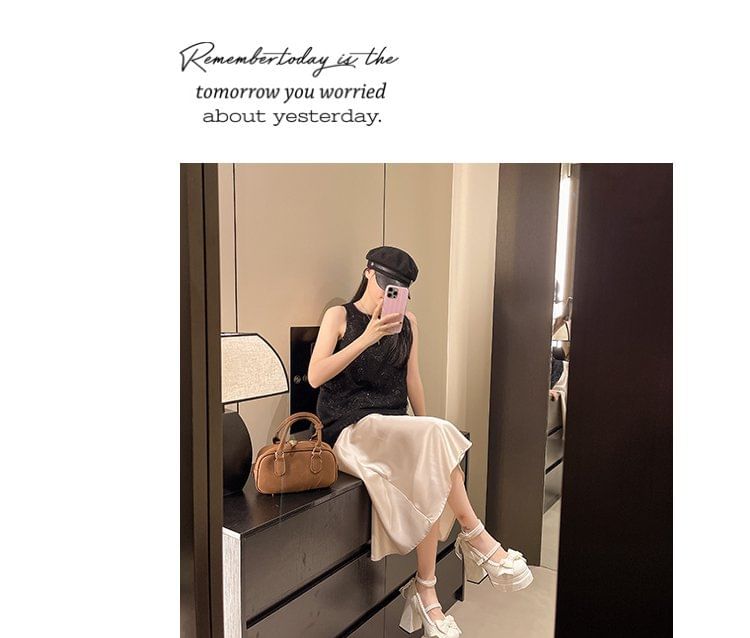 Jane Shoes Chunky Mary Bow Heel Platform