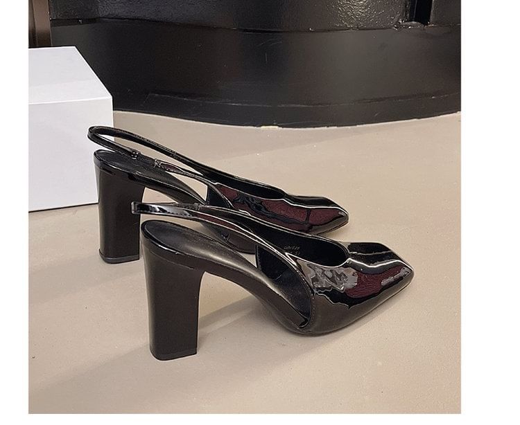 Heel Chunky Mules Slingback