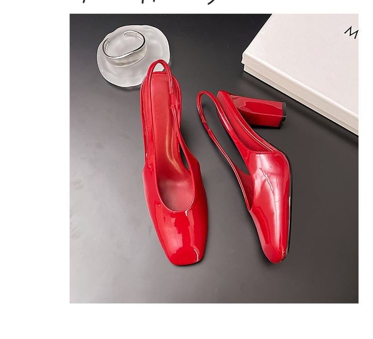 Heel Chunky Mules Slingback