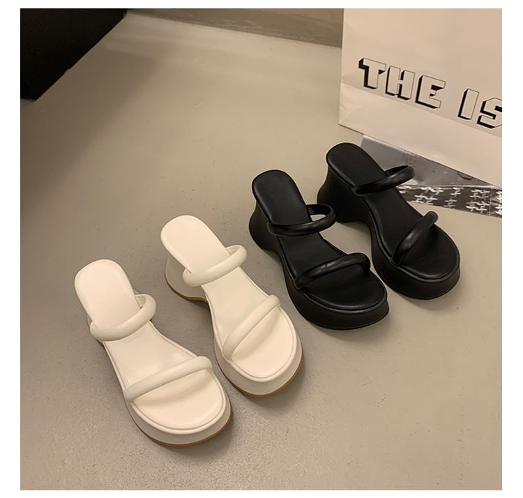 Platform Wedge Heel Slide Sandals