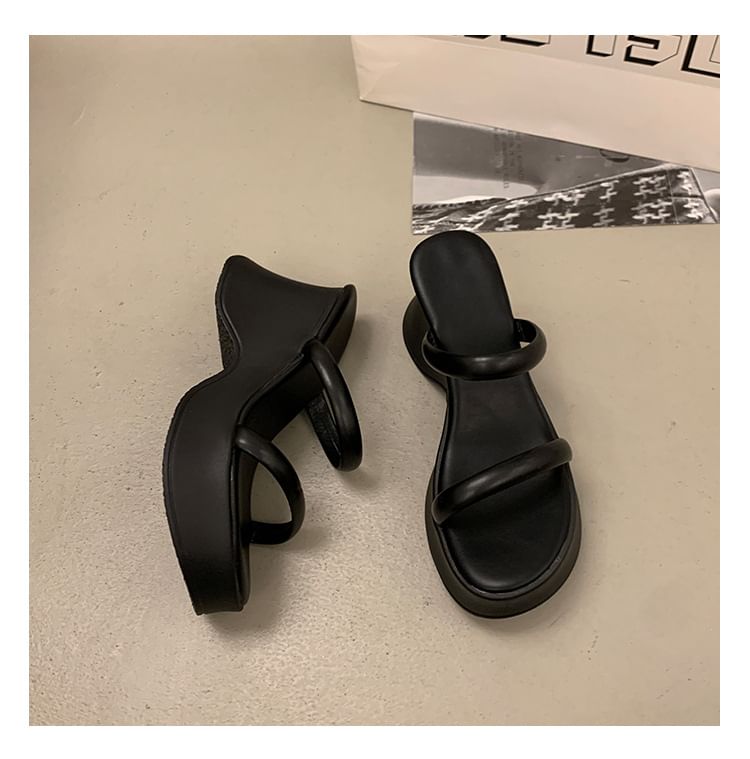 Platform Wedge Heel Slide Sandals