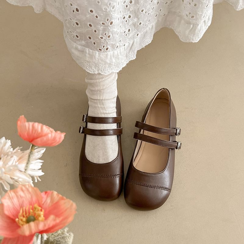 Jane Shoes Strap Mary Double