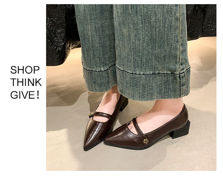 Pointy Mary Heel Chunky Jane Shoes