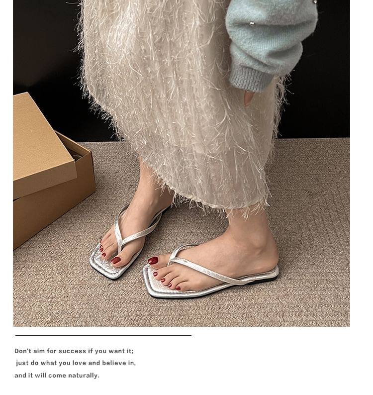 Thong Square-Toe Sandals