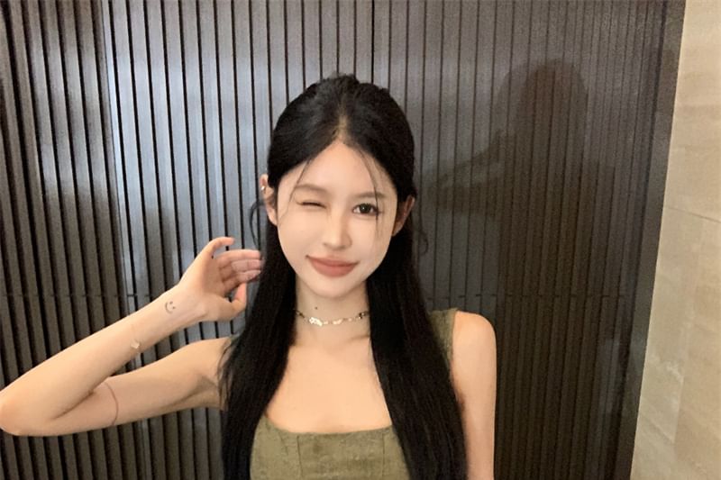 Neck Frayed Tank Jacquard Asymmetrical Peplum Top Scoop