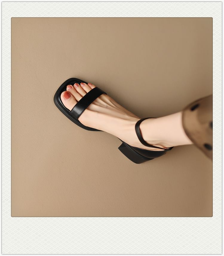 Strap Sandals Ankle Heel Chunky