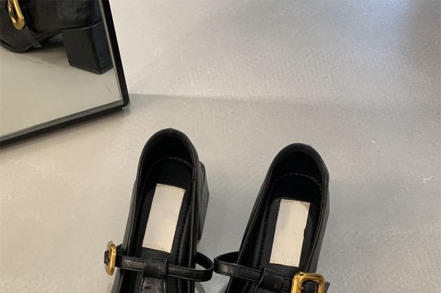 Mary Shoes Chunky Heel Square Toe Jane