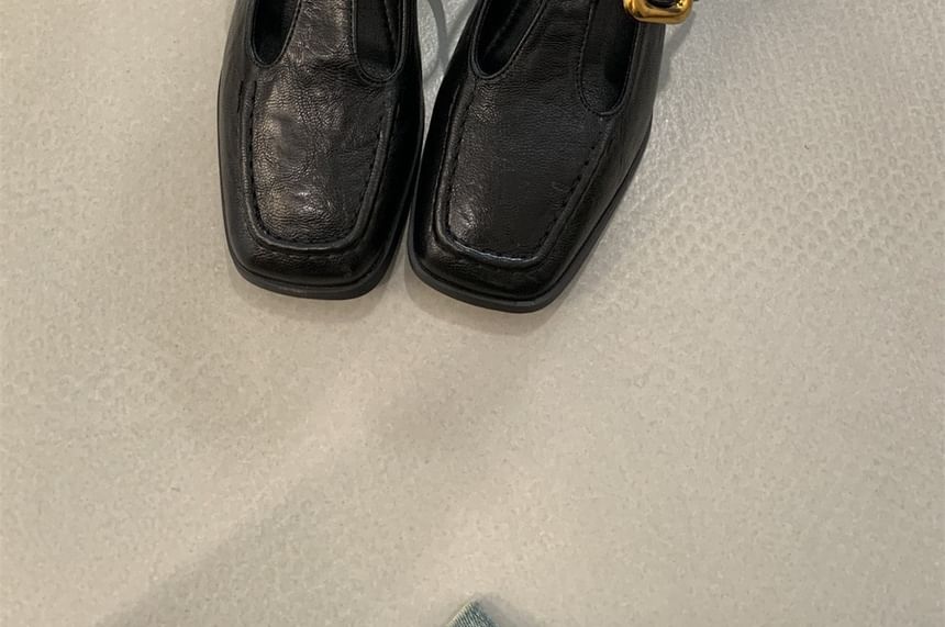 Mary Shoes Chunky Heel Square Toe Jane