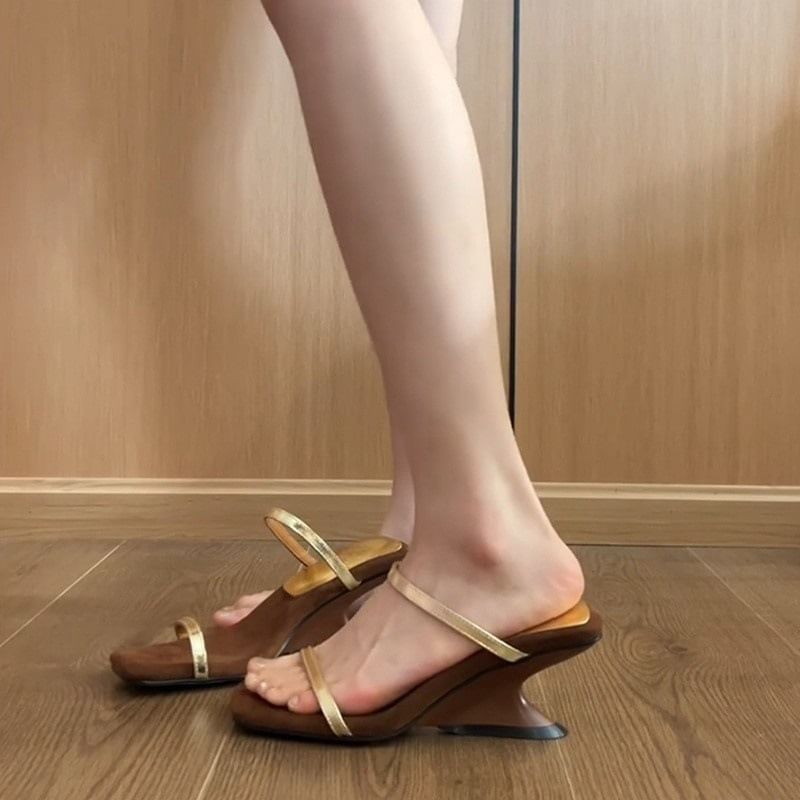 Wedge Heel Slide Sandals