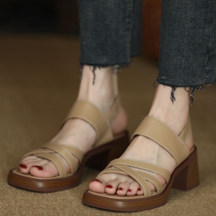 Strappy Sandals Chunky Heel Slingback
