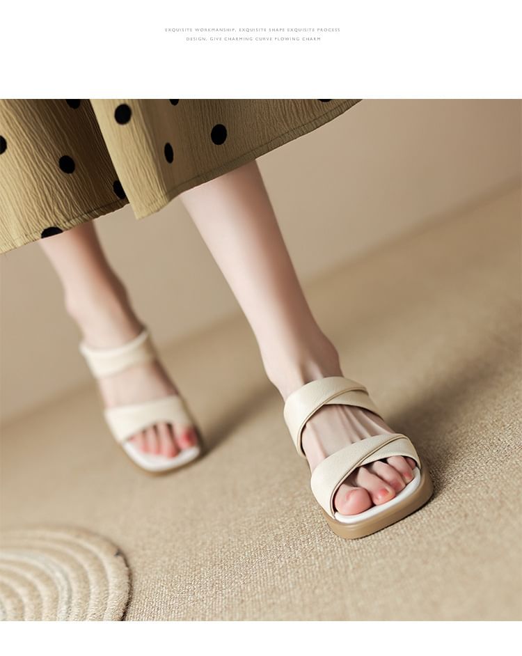 Sandals Slide Chunky Heel