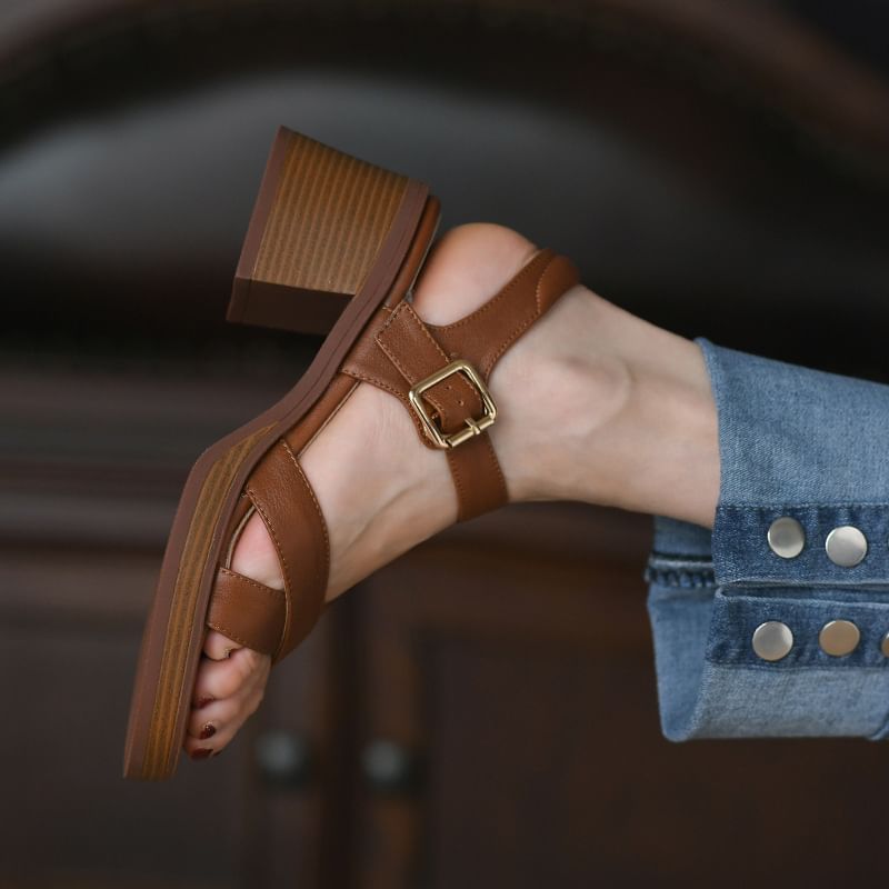 Strap Gladiator Ankle Heel Sandals Chunky