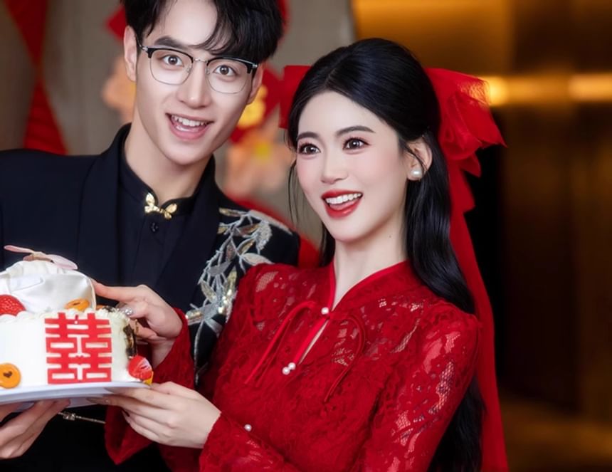 Frog Top Pencil Buttoned Midi Button-Up Waist Skirt + Long-Sleeve Lace High Set: