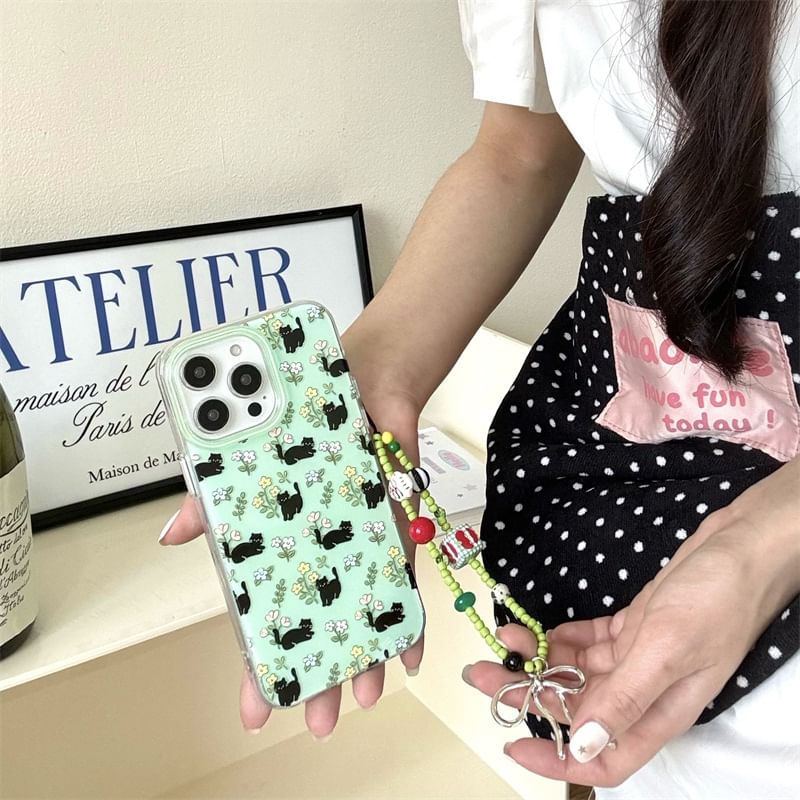 Floral Cat Case Phone