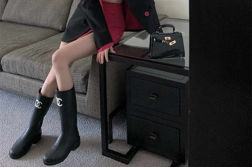 High Waist Plain Mini Pencil Skirt / Mock Two-Piece Notch Lapel Two Tone Blazer (Various Designs)