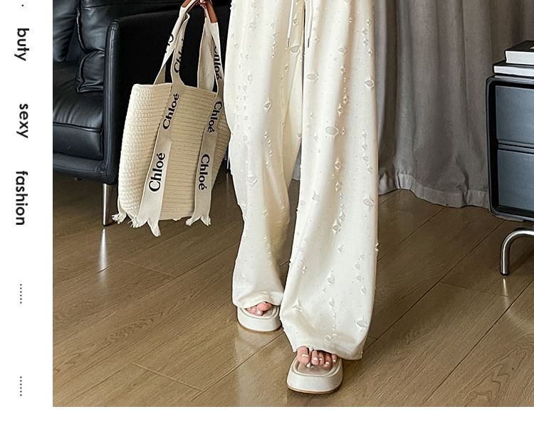 Designs) (Various Leg Pants Distressed Waist Drawstring Wide