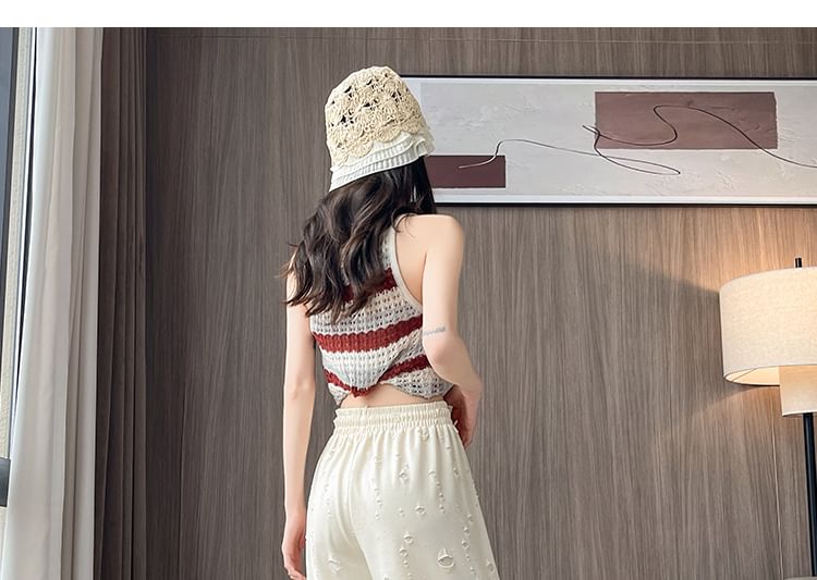 Designs) (Various Leg Pants Distressed Waist Drawstring Wide