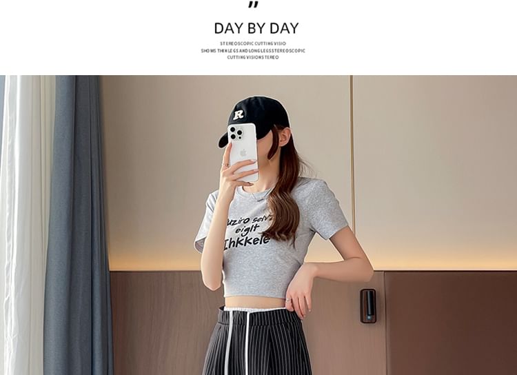 Pants Drawstring Designs) (Various Waist Wide Leg Pinstriped